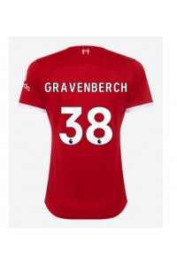 Liverpool Ryan Gravenberch #38 Jalkapallovaatteet Naisten Kotipaita 2023-24 Lyhythihainen